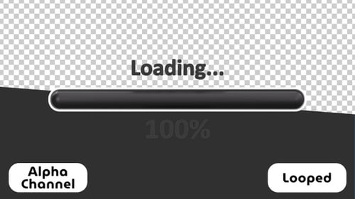 3D Loading Progress Bar Animation (0-100%) | Alpha Channel