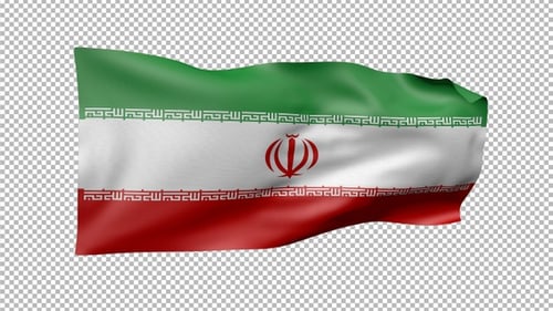 Dynamic Waving Flag of Iran
