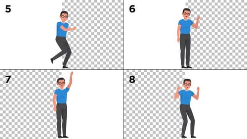 Cartoon Male Character Animated Actions and Poses Pack