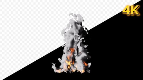 Low Poly Camp Fire Loop Transparent Background 4K Element