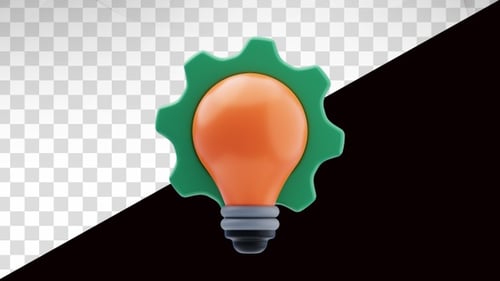 3D Animation of Creative idea gear