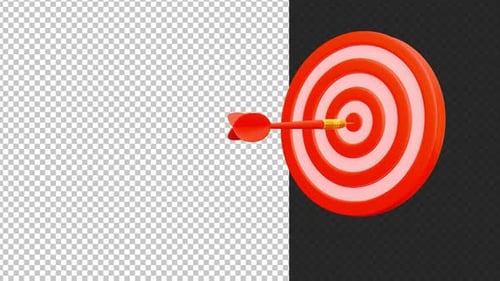 Dartboard With One Dart Marketing Time Concept