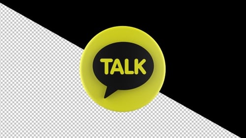 3D Animated Talk Speech Bubble Icon Rotation