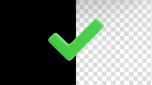 3D Animation of Green Check Mark