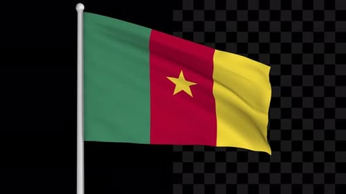 Cameroon Flag Waving Realistic Loopable Animation