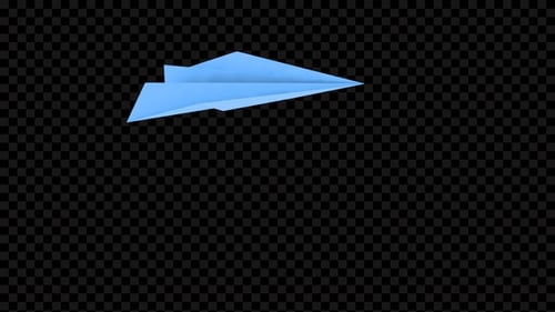 Blue Paper Airplane Flying Loop Animation