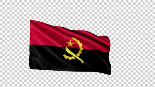 Realistic Waving Angola Flag Seamless Loop