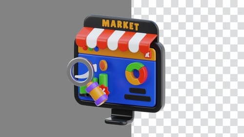 3D Animation of Market Analysis Offers Detailed Insights | Alpha Channel