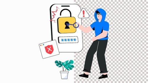 Account Hacking Animation Alpha Channel