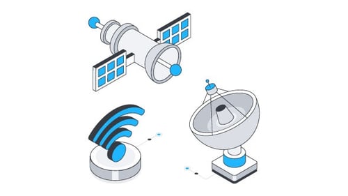 Satellite Dish Isometric Animation Alpha Channel