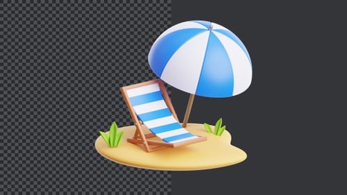 3D Beach Deck Chair Animation