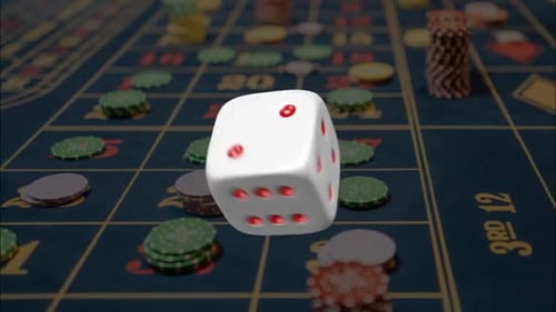 3D Rolling Dice Loop with Alpha Channel