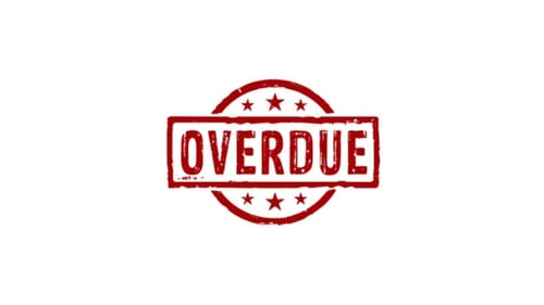 Overdue stamp and stamping isolated