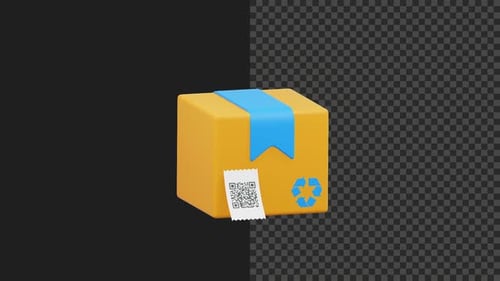 4K 3D Package Delivery Box Tracking E commerce Animation