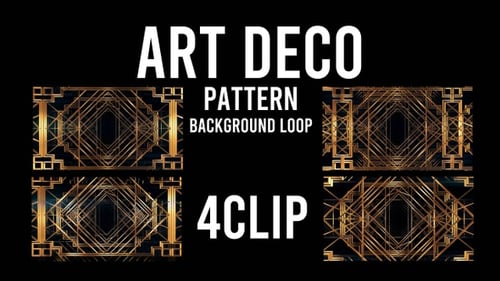 Padrão Art Déco com 4 clipes