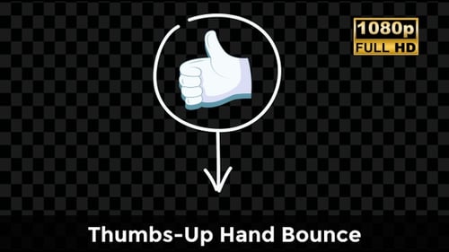 Thumbs-Up Hand Bounce – Comic Style Motion Graphic