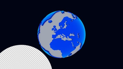 Globe Blau Transparente Hintergrundschleife