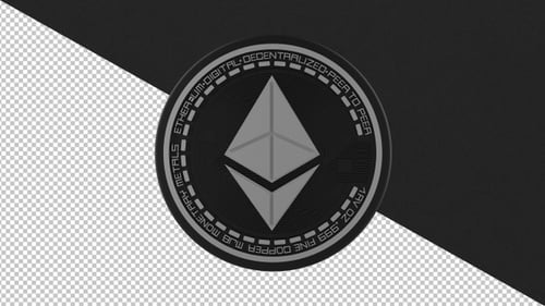Animated 3D Ethereum Cryptocurrency Coin Spinning