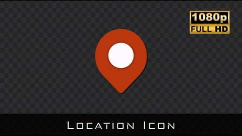 Flat Design Animated Map Pin Location Icon