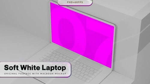 Weiches weißes Laptop-Mockup-Filmmaterial 07