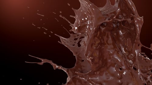 Schokoladentropfen kollidieren Splash V5