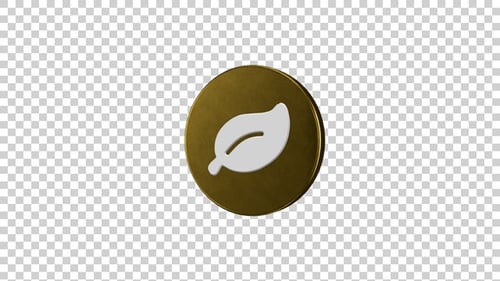 Plant Leaf Icon Rotating Golden
