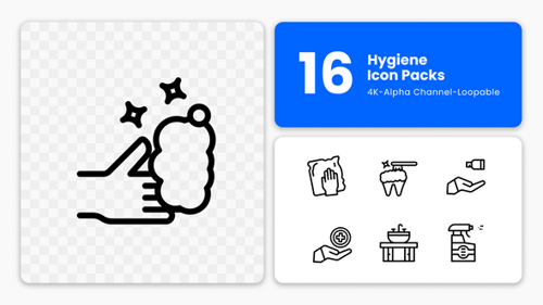 Animated Health Icons – Hygiene Practices & Wellness (4K Motion Graphics)