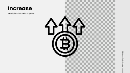 Minimalist Bitcoin Increase Icon Animation