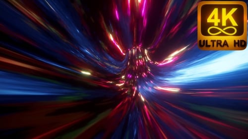 3D Swirl Teleport Trippy Tunnel VJ Loop Hintergrundtextur 4k Warmhole Buntes Universum glühend