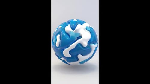 Fluid Abstract Morphing Sphere Animation with Blue and White