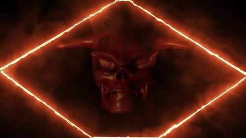 Skull Animation with Fiery Pentagram Effects 5