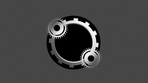 Metallic Gears Rotating Loop for Technology or Industrial Projects