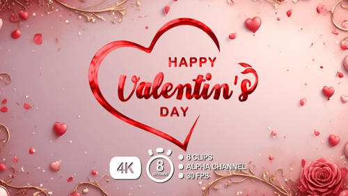 Happy Valentine's Day Animated Title with Heart Outline