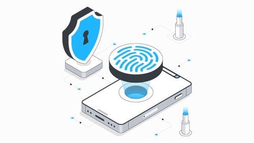Digital Fingerprint Isometric Animation Alpha Channel