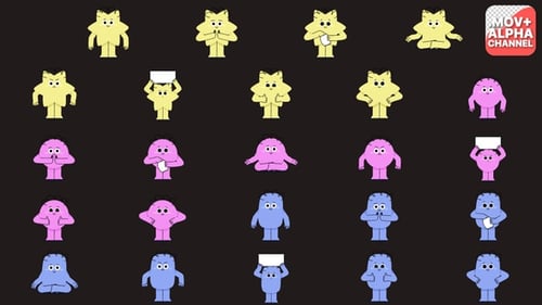 Paquete explicativo de personajes y emociones | Motion Graphics
