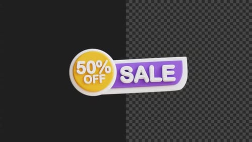 Animated 3D Sale Discount Badge Lower Third