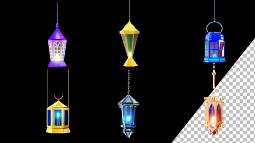 Lanterne arabe islamique pour le Ramadan, Aïd Fitr, 6 en 1