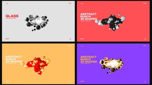 Abstract 3D Geometric Shapes Expanding Animation Pack