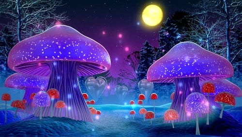 Mushroom At Night