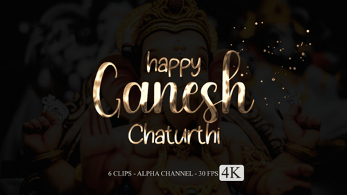 Happy Ganesh Chaturthi Animation Text