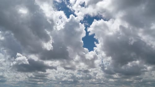 8K Cumulus Cloudy Sky In Sunny Weather
