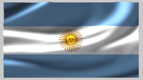 Argentina Waving Wave Seidenstoff, nahtlose Schlaufe, schneller Alphakanal, flatterndes Flattern