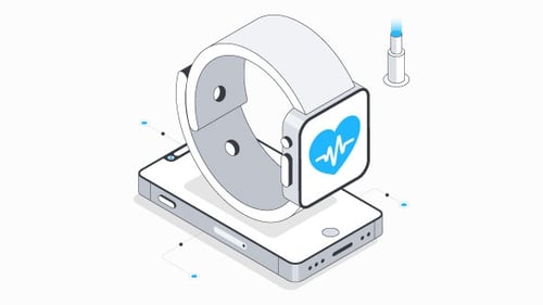 Smart Watch Isometric Animation Alpha Channel