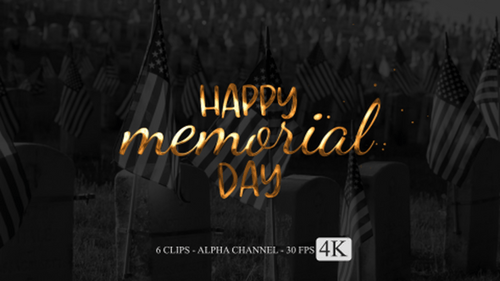 Happy Memorial Day Animation Text