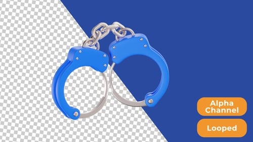 3D Animated Handcuff | Alpha Channel