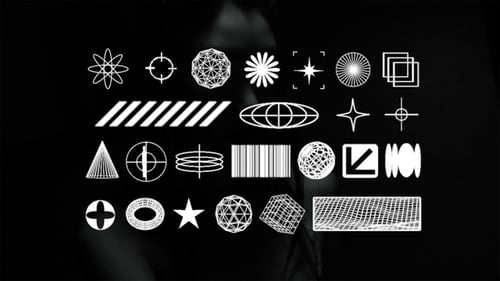 Pack Of 24 Digital Pixel Icons On Alpha