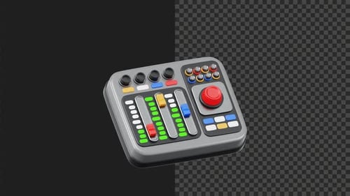 3D Animated DJ Mixer Control Panel