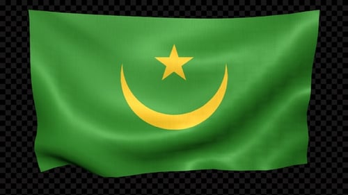 Mauritania National Flag Waving Loop