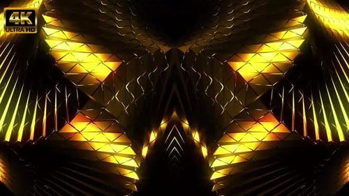 Abstract Golden Geometric Light Pulsating Background