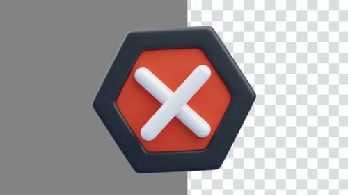 Animación 3D del proceso de marcado eficiente y efectivo de X Mark | Alpha Channel